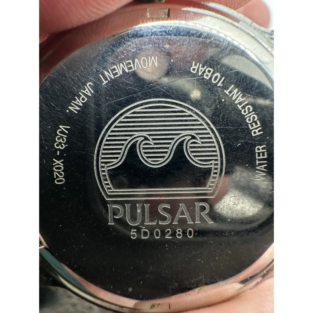 Pulsar VJ33-X020 Mens Two Tone Quartz Watch Day Date 100M New Battery